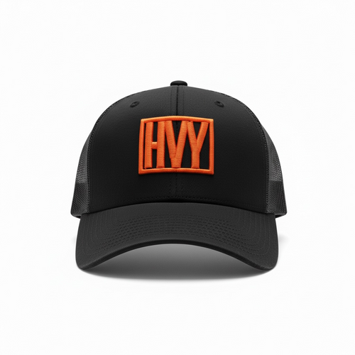 HVY BLK Orange Thred Trucker