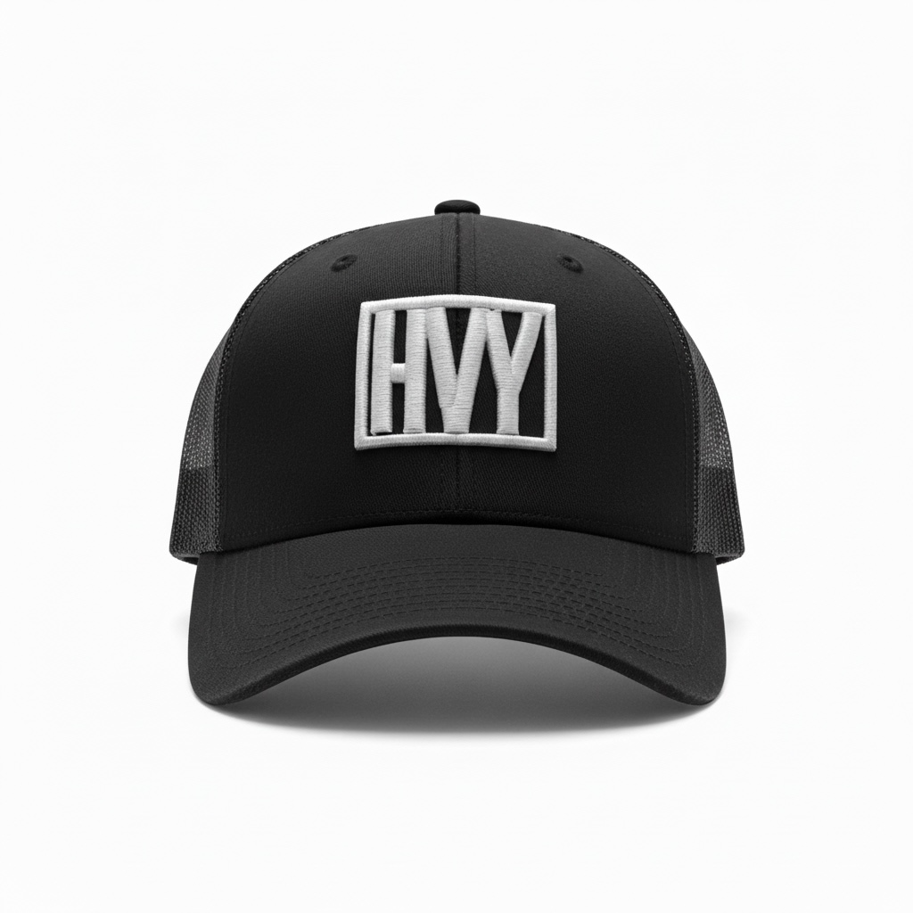 HVY BLK WHITE THREAD TRUCKER