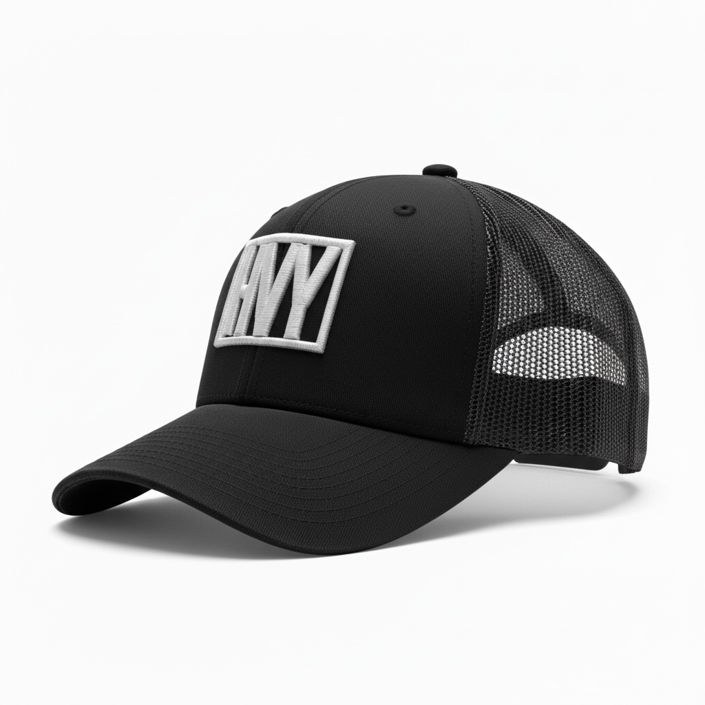 HVY BLK WHITE THREAD TRUCKER